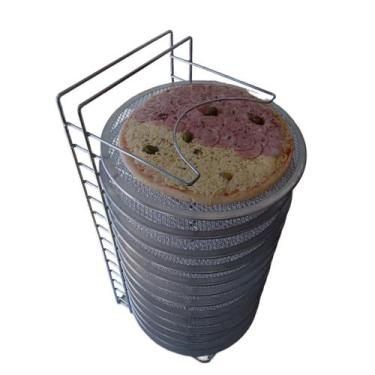 Imagem de Suporte Organizador Para Forma De Pizza 35 A 42 Cm rack - Ferro e Arte