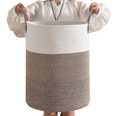 Imagem de Cesto de roupa suja CLHMILY&Z 80L Corda de algodão 42x57 cm