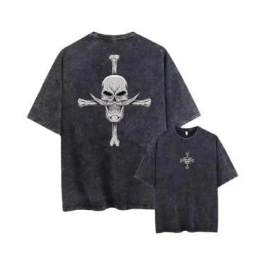 Imagem de Camiseta Vintage Oversized ONE PIECE Para Homens, Estilo Casual, Manga