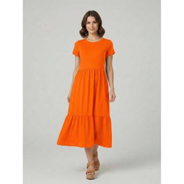 Imagem de Vestido Midi Três Marias De Algodão Laranja