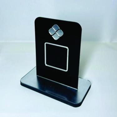 Imagem de Placa em acrilico para qr code de pix cor preto com prata - CRIATIVA A