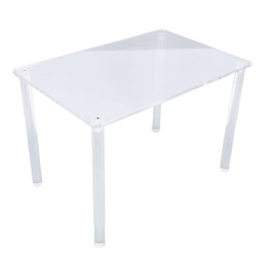 Imagem de AYNEFY Mesas de Cabeceira Transparentes Simplicity Suporte para Plantas Em Acrílico Mesas de Cabeceira Transparentes Simplicity Multiuso Retangular Com 4 Pernas Expositor Prateleira Transparente