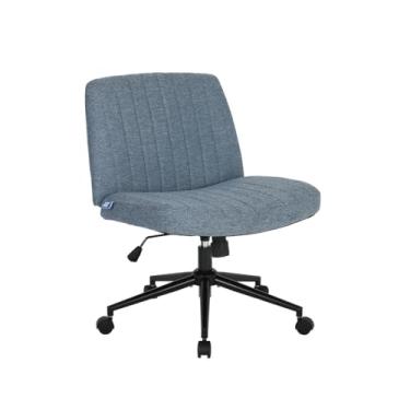 Imagem de Cadeira Escritório DT3 Dolly, Assento Extra Grande e Largo, Leisure, Penteadeira, Escrivaninha, Ceriticação NR-17, Giratória, com rodinha (Tecido, Blue)
