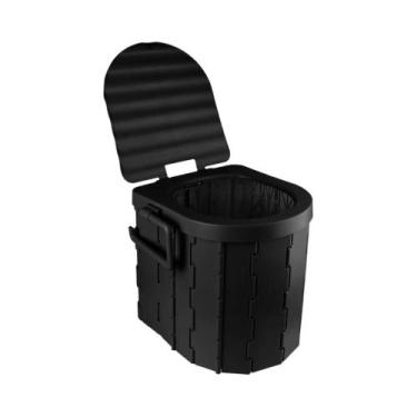 Imagem de Assento De Banheiro Portátil Dobrável Com Tampa, Vaso Sanitário De Eme