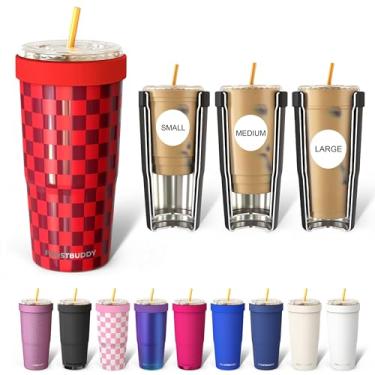 Imagem de Frost Buddy Togo Buddy Copo de café de aço inoxidável isolado a vácuo de 850 g – Copos de café gelado, manga de café gelado, caneca de viagem, copo térmico para bebidas quentes e frias, copo Dunkin