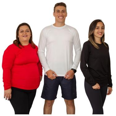 Imagem de Kit 3 Camiseta UV Proteção Solar FPU 50+ Manga Longa Camisa Térmica Praia Piscina Pescaria Esportiva-Unissex