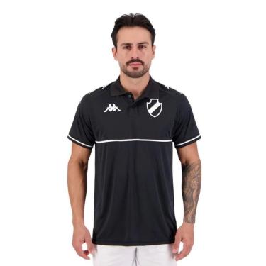 Imagem de Camisa Polo Kappa Vasco Monochromatic Masculina - Preto e Branco 3G-Masculino