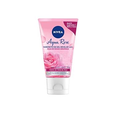 Imagem de NIVEA Sabonete Facial em Gel Aqua Rose 150ml, Limpeza Profunda, Remove Maquiagem, Purifica e Refresca, Água de Rosas Orgânica, Todas as Peles