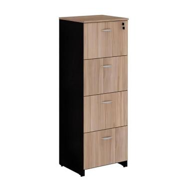 Imagem de Gaveteiro de Escritório Alto 4 Gavetas com Chave 46cm New City Calvi/Preto - Web Office