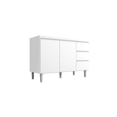 Imagem de Balcão Gabinete Para Pia Andreia Sem Tampo 120cm 2 Portas 3 Gavetas - 