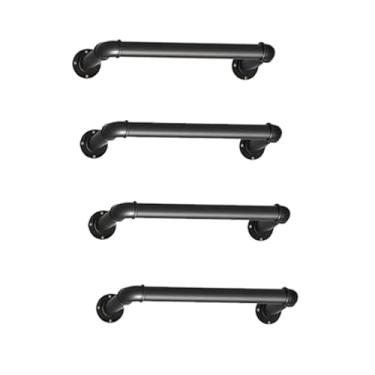 Imagem de Escada de metal montada na parede – Sótão resistente, escada de saída do poço da janela do porão, trailer, loft, dormitório – altura ajustável para uso doméstico e comercial (preto, escada de 4