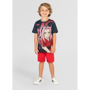 Imagem de Camiseta infantil unissex Naruto Brandili-Unissex
