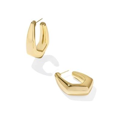 Imagem de Kendra Scott, Brincos femininos de argola Kaia, ouro polido dourado, tamanho único, One Size, Latão, Sem pedra preciosa