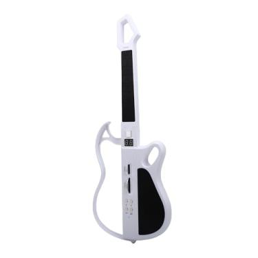 Imagem de Cryfokt Brinquedo de Guitarra Elétrica Infantil Sem Cordas Guitarra Inteligente LED Acende 7 Sons Dobrável BT Recarregável Musical Com Bateria Eletrônica Alça de Ritmos para (Branca)