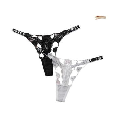 Imagem de Conjunto De Lingerie Feminina Em Renda Preta E Branca Com Estampa De F