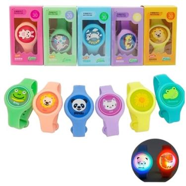 Imagem de Relógio Infantil Repelente com Personagens Coloridos, Pulseira de Silicone, Modelos Variados com led, 220mm x 15mm