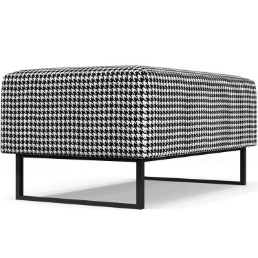 Imagem de Puff Decorativo Sala de Estar Cléo W01 Base Ferro 90 cm Suede Pied Poule - Lyam Decor