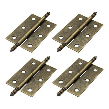 Imagem de Runseaway 4 peças de dobradiças dobráveis de bronze antigo, dobradiças de latão vintage para armário, porta, janela, caixa de madeira, baú, armário, ferragens de móveis, tamanho 6,3 cm x 4,3 cm