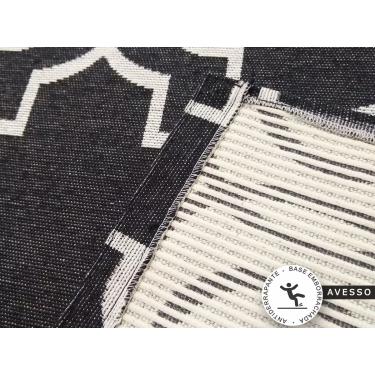 Imagem de Kit Tapetes E Passadeira Antiderrapante Para Cozinha Cor Marrocos Preto