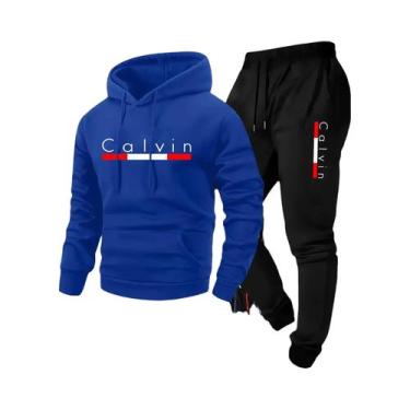 Imagem de Conjunto De Roupas Casuais De Inverno Para Homens, Moletom Preto, Calç