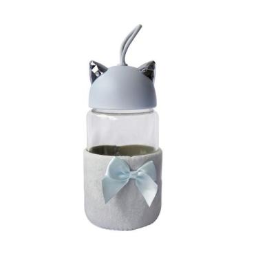 Imagem de Garrafa de vidro totoro bottle com capa de veludo com tampa e alça - G