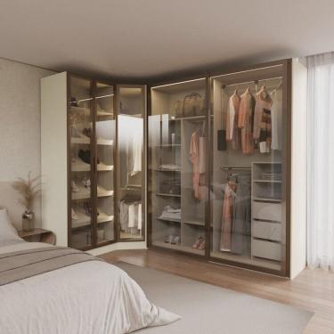 Imagem de Guarda-roupa Modulado de 3 Peças com 5 Portas Reflectas Orion Cabecasa Madeiraoriginals Aveia/Reflecta