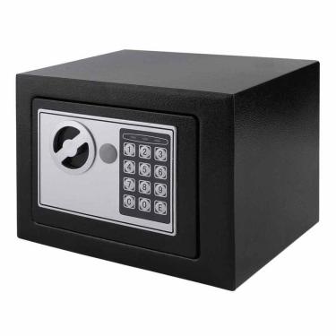 Imagem de Cofre Digital Com Fechadura Eletrônica Teclado Senha Sos E Chave Em Aço Inoxidável