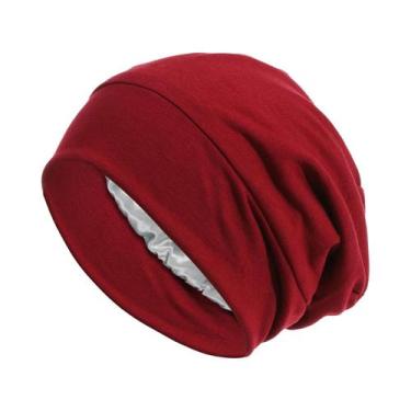 Imagem de Touca De Dormir Feminina Em Cetim Macio Com Forro, Turbante Muçulmano,