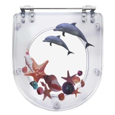 Imagem de Acento Sanitário Poliéster Decorada Golfinho Estrela Do Mar Calypso para louça Incepa