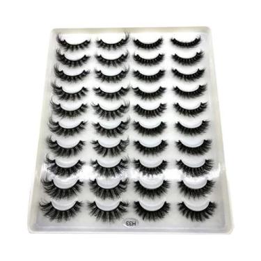 Imagem de Cílios Postiços Naturais Longos 3D De Mink, Kit De Maquiagem Com 20 Pa