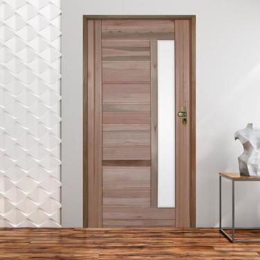 Imagem de Ki Porta de Madeira BBB com Visor 210x72cm Batente 11cm Fecharura Golf