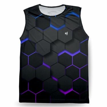 Imagem de Regata Cavada Camisa Masculina Academia Fitness Dry Corrida Camiseta Evapora suor com Proteção UV-Masculino