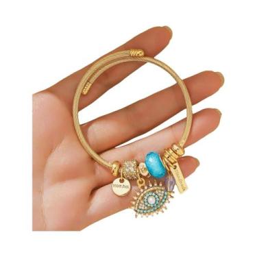 Imagem de Pulseira Feminina De Aço Inoxidável Olho Do Diabo Panjia Dora DIY Com 