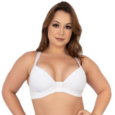 Imagem de Sutiã Plus Size Reforçado Nadador com Bojo Lingerie - Vekyo, Branco, X