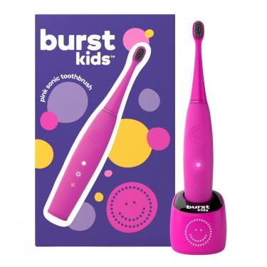 Imagem de kids Escova de Dentes Elétrica Infantil com 2 Modos para Crianças de 3 anos, BURST, Rosa