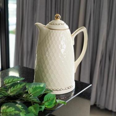 Imagem de Garrafa Térmica Wolff de Porcelana Renda Creme 900ml