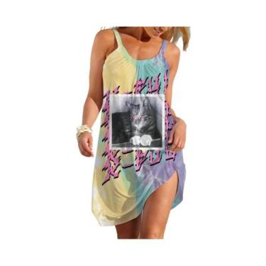 Imagem de Vestido Sem Mangas Estilo Étnico Feminino Casual De Verão Moda Elegant