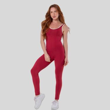 Imagem de Macacão Feminino Fitness com Alças Finas e Cintura Modeladora-Feminino