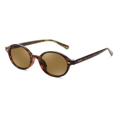 Imagem de Óculos de sol FEISEDY Retro Oval B1171 para mulheres Leopard/Tea
