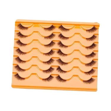 Imagem de Cílios Postiços Meio-Olho Com Efeito Natural, 14 Pares Reutilizáveis, 