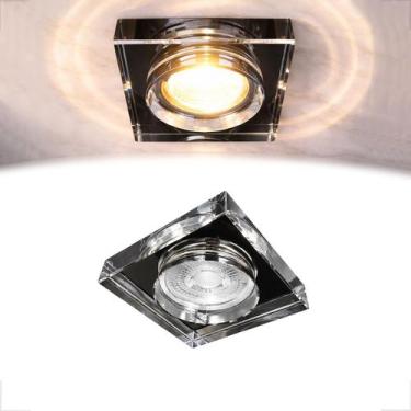 Imagem de Spot Cristal Embutir Mr16 Dicroica Quadrado Fume ALZ86 - Acende a Luz