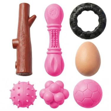 Imagem de Kit 7 Brinquedos Diversos Interativos De Cães Mordedor Para Pets Porte