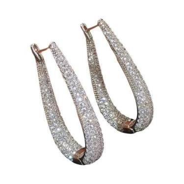 Imagem de Brincos De Argola Prateados Para Mulheres, Joias De Moda Para Festas C