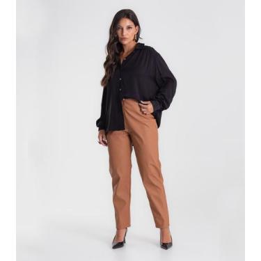 Imagem de Calça Endless Sintético Feminino Marrom, M, Marrom