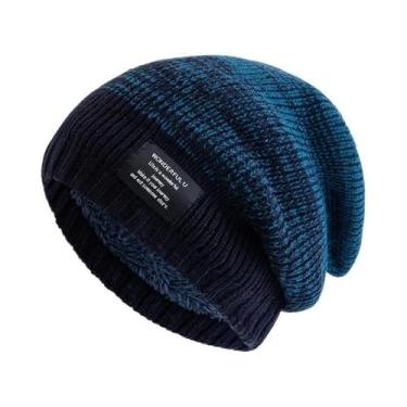 Imagem de Gorro De Inverno Feminino Com Forro De Pelúcia, Estilo Slouchy, Em Cor