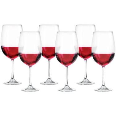 Imagem de Taça De Cristal Bohemia Para Vinho 640 ml Milvus 6 Peças - Bohemia Cry