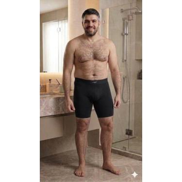Imagem de Cueca Boxer Alongada Plus Size Poliamida Zee Rucci 48 ao 60, Preto, 54