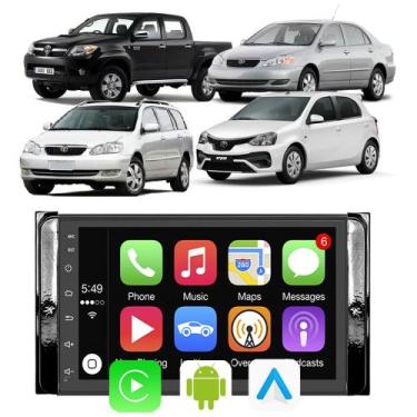 Imagem de Kit Multimidia Corolla Etios Hilux Rav 7" Android Auto CarPlay Voz Goo