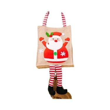 Imagem de Sacola De Presente De Natal Com Desenhos De Papai Noel, Boneco De Neve