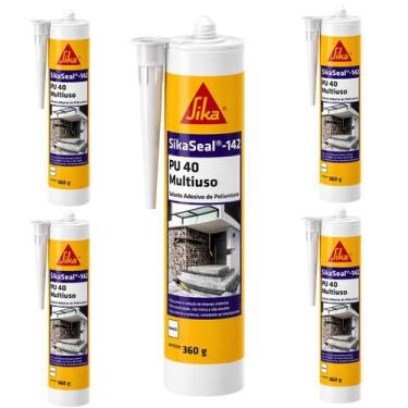 Imagem de Kit 5 SikaSeal 142 Selante PU 40 360g Branco Profissional